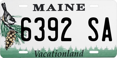 ME license plate 6392SA