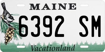 ME license plate 6392SM
