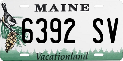 ME license plate 6392SV