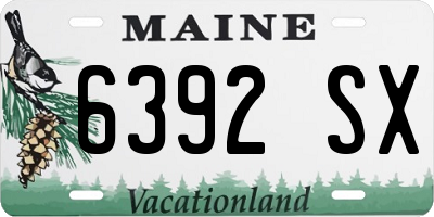 ME license plate 6392SX