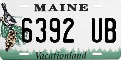 ME license plate 6392UB