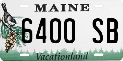 ME license plate 6400SB