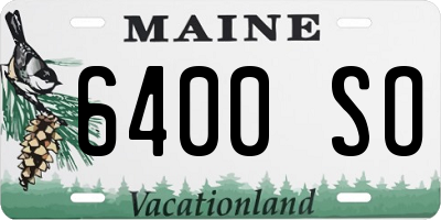 ME license plate 6400SO