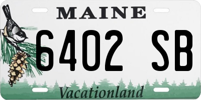 ME license plate 6402SB