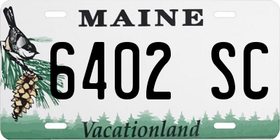 ME license plate 6402SC