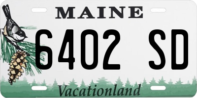 ME license plate 6402SD