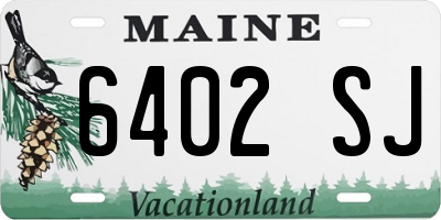 ME license plate 6402SJ