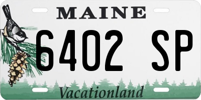 ME license plate 6402SP