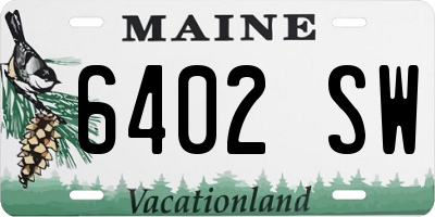 ME license plate 6402SW