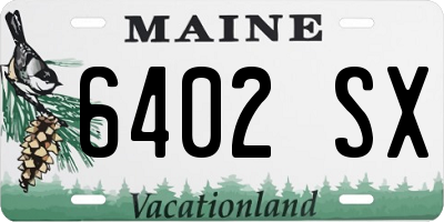 ME license plate 6402SX