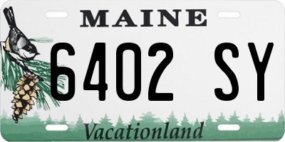 ME license plate 6402SY