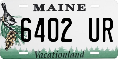 ME license plate 6402UR