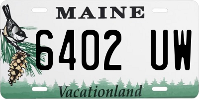 ME license plate 6402UW