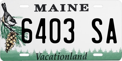 ME license plate 6403SA