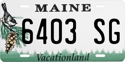 ME license plate 6403SG
