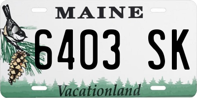 ME license plate 6403SK