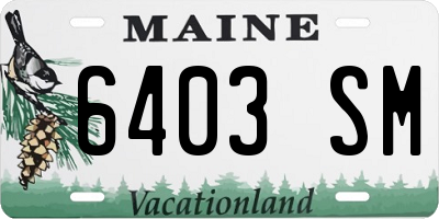 ME license plate 6403SM