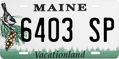 ME license plate 6403SP