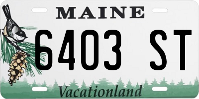 ME license plate 6403ST
