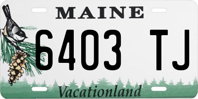 ME license plate 6403TJ