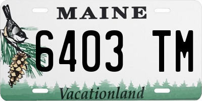 ME license plate 6403TM