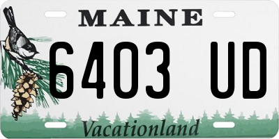 ME license plate 6403UD