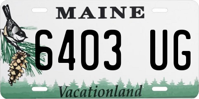 ME license plate 6403UG