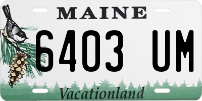 ME license plate 6403UM