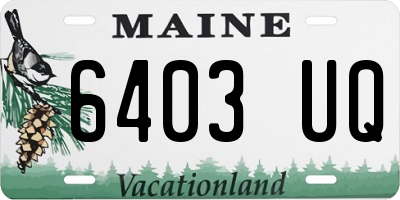 ME license plate 6403UQ