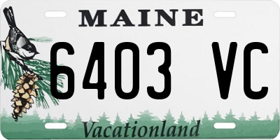 ME license plate 6403VC