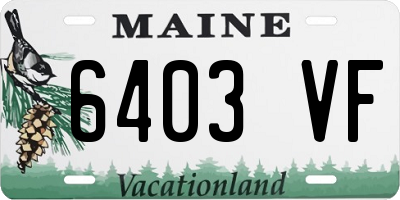 ME license plate 6403VF