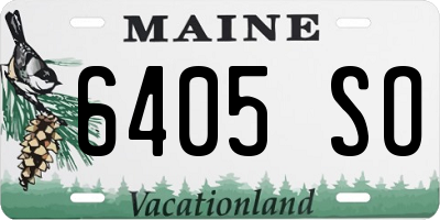 ME license plate 6405SO