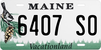 ME license plate 6407SO