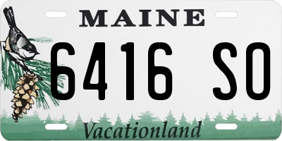 ME license plate 6416SO