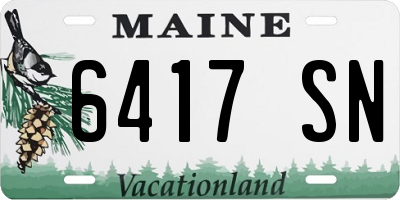 ME license plate 6417SN