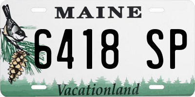 ME license plate 6418SP