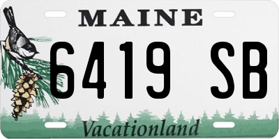 ME license plate 6419SB