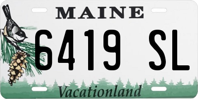 ME license plate 6419SL