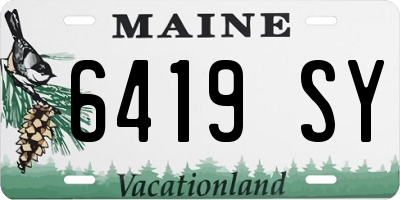 ME license plate 6419SY