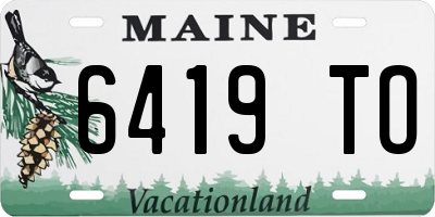 ME license plate 6419TO