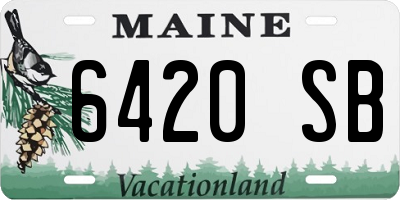 ME license plate 6420SB