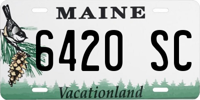 ME license plate 6420SC