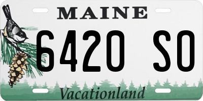 ME license plate 6420SO