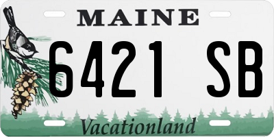 ME license plate 6421SB