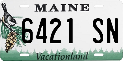 ME license plate 6421SN
