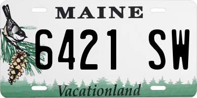 ME license plate 6421SW