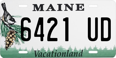 ME license plate 6421UD