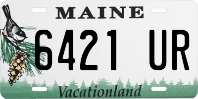 ME license plate 6421UR