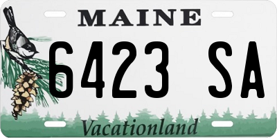 ME license plate 6423SA