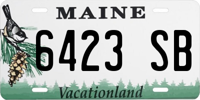 ME license plate 6423SB